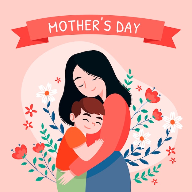 Vector gratuito ilustración plana para la celebración del día de la madre.