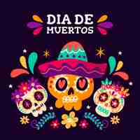 Vector gratuito ilustración plana de celebración de dia de muertos