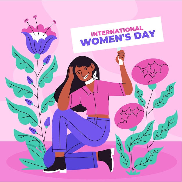 Vector gratuito ilustración plana para la celebración del día de la mujer.