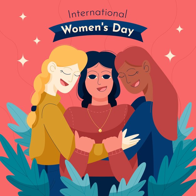 Ilustración plana para la celebración del día de la mujer.