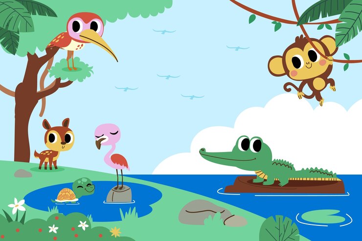 Vector gratuito ilustración plana para la celebración del día mundial de los animales