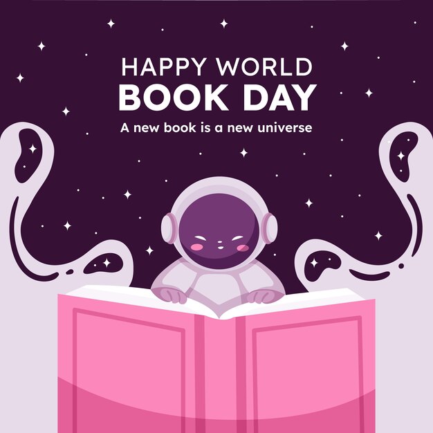 Vector gratuito ilustración plana para la celebración del día mundial del libro