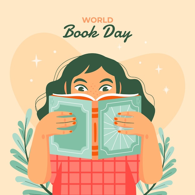 Vector gratuito ilustración plana para la celebración del día mundial del libro