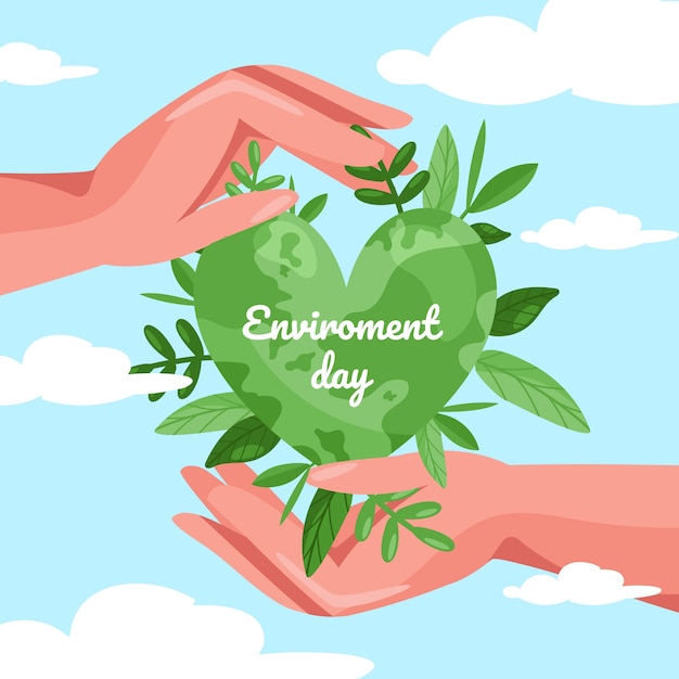 Ilustración plana para la celebración del día mundial del medio ambiente