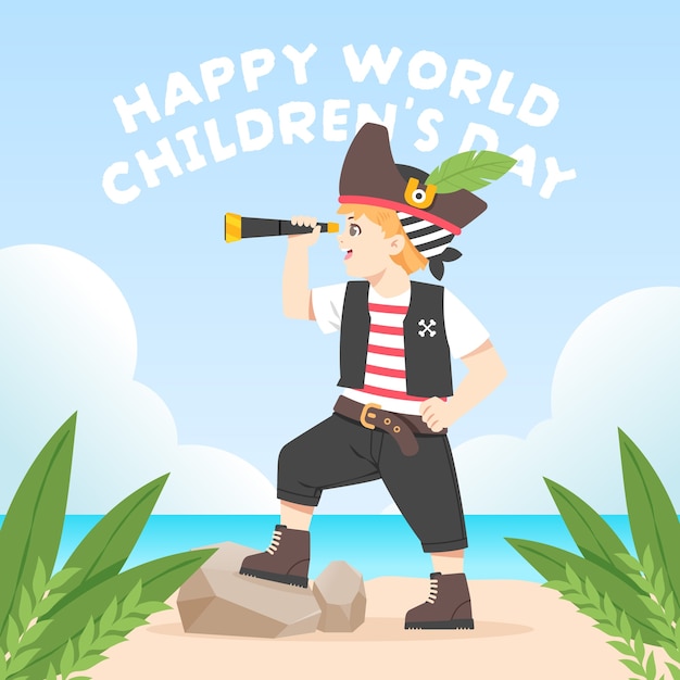 Vector gratuito ilustración plana para la celebración del día mundial del niño.
