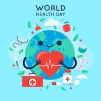 Vector gratuito ilustración plana de celebración del día mundial de la salud