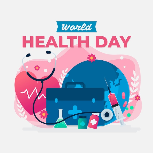 Vector gratuito ilustración plana de celebración del día mundial de la salud