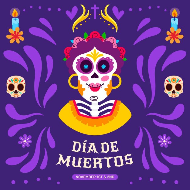 Ilustración plana para la celebración del dia de murtos