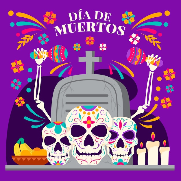 Vector gratuito ilustración plana para la celebración del dia de murtos