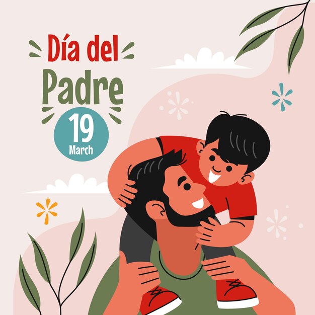 Ilustración plana para la celebración del dia del padre