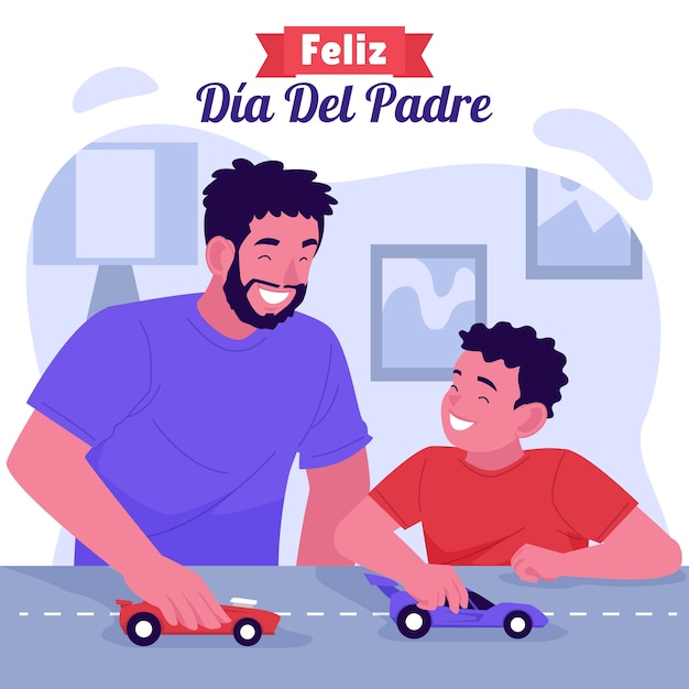 Vector gratuito ilustración plana para la celebración del dia del padre