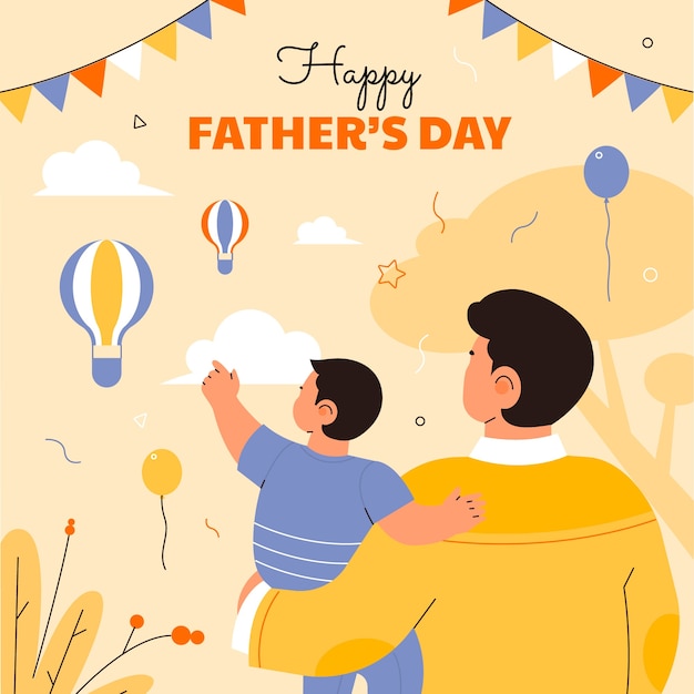 Vector gratuito ilustración plana para la celebración del día del padre.