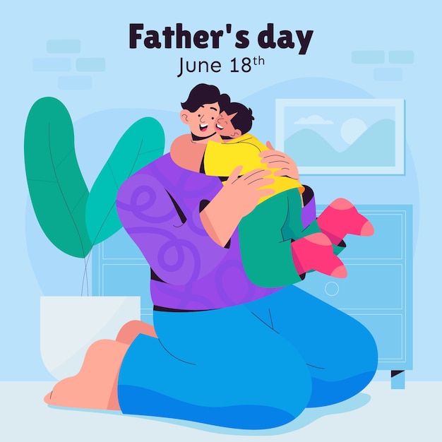 Vector gratuito ilustración plana para la celebración del día del padre.