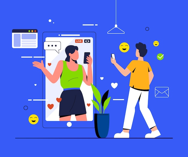 Ilustración plana para la celebración del día de las redes sociales