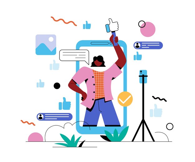 Ilustración plana para la celebración del día de las redes sociales