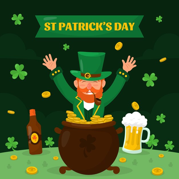 Ilustración plana de celebración del día de san patricio
