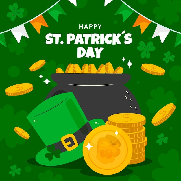 Ilustración plana para la celebración del día de san patricio