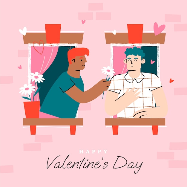 Vector gratuito ilustración plana para la celebración del día de san valentín