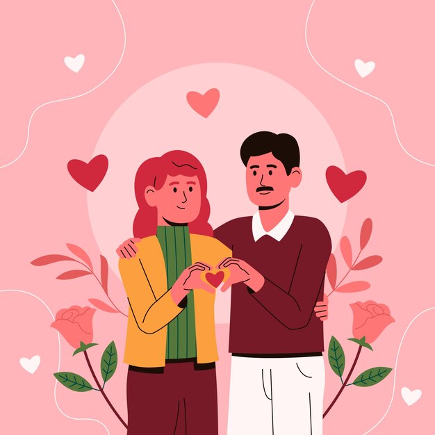 Vector gratuito ilustración plana de celebración del día de san valentín