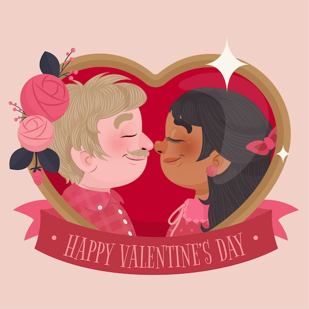 Ilustración plana de celebración del día de san valentín