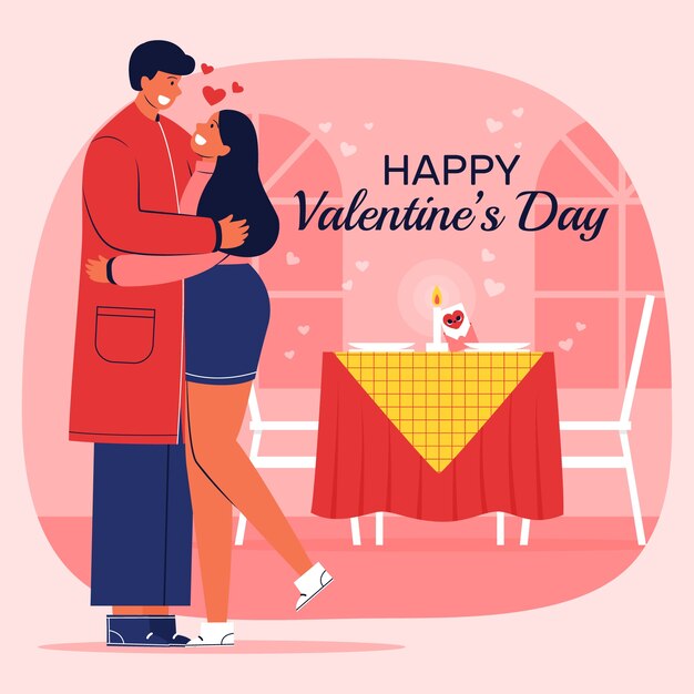 Ilustración plana de celebración del día de san valentín