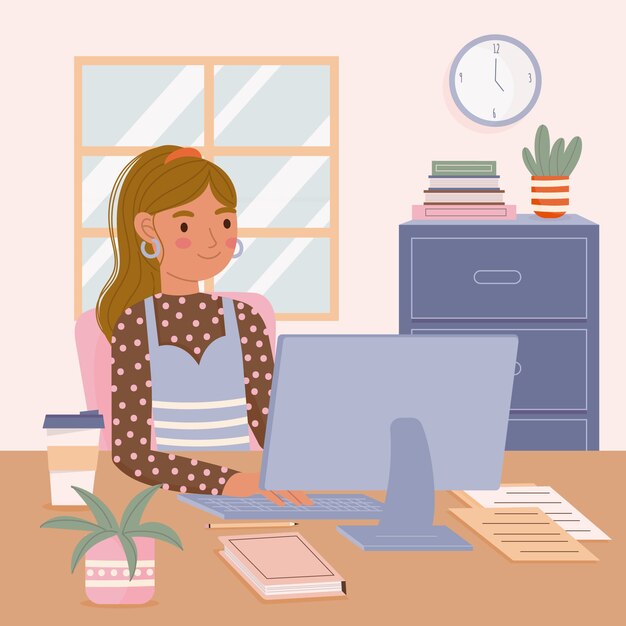 Ilustración plana para la celebración del día de la secretaria.