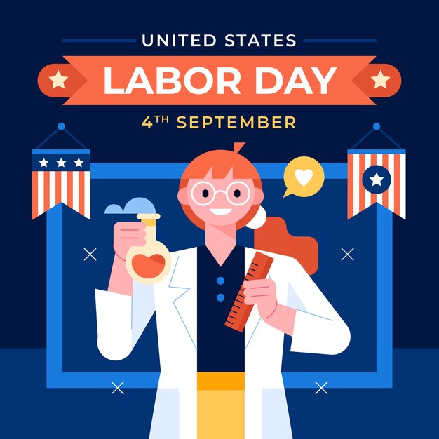 Ilustración plana para la celebración del día del trabajo de nosotros