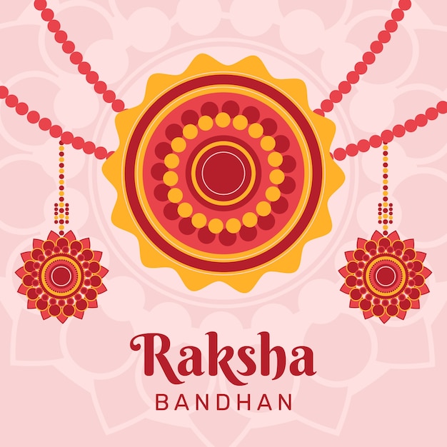 Ilustración plana para la celebración del festival raksha bandhan