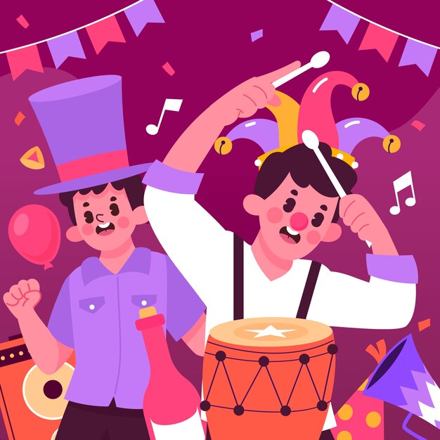 Vector gratuito ilustración plana para la celebración de la festividad de purim