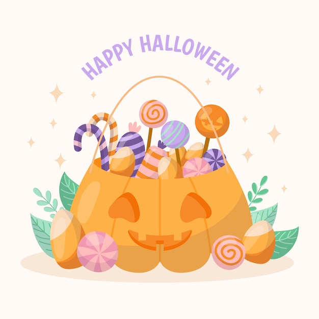 Ilustración plana para la celebración de halloween