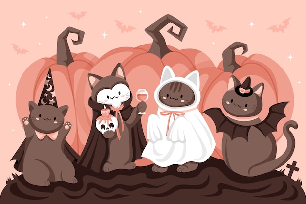 Ilustración plana para la celebración de Halloween