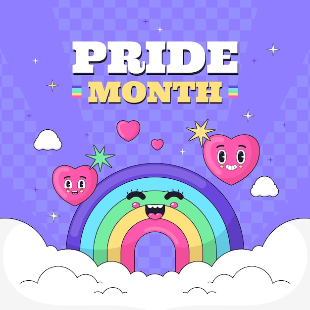 Ilustración plana para la celebración del mes del orgullo