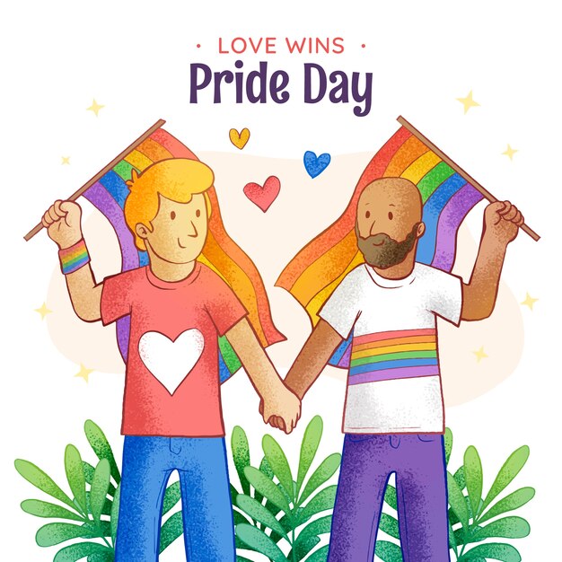 Ilustración plana para la celebración del mes del orgullo