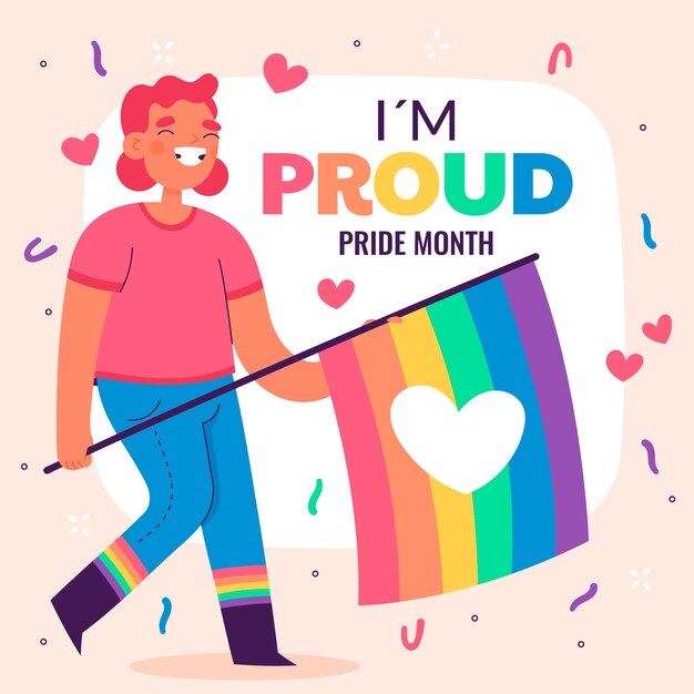 Ilustración plana para la celebración del mes del orgullo
