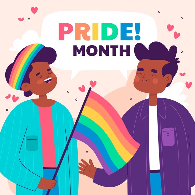Ilustración plana para la celebración del mes del orgullo