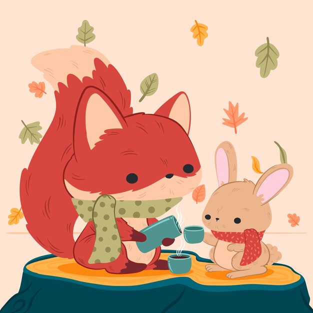 Ilustración plana para celebración de otoño