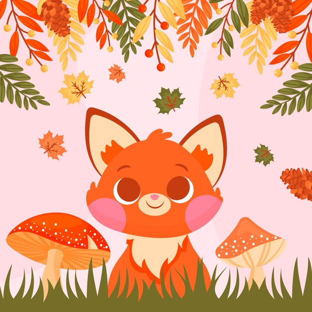 Ilustración plana para celebración de otoño
