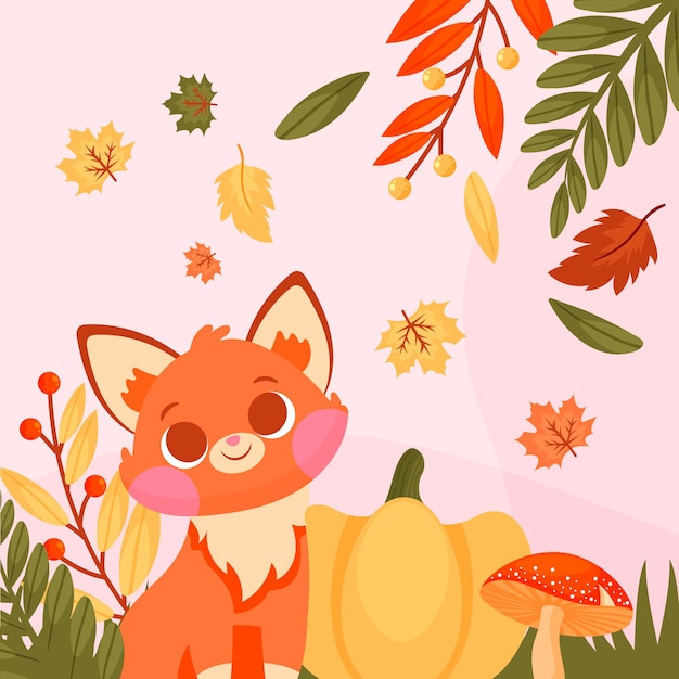 Ilustración plana para celebración de otoño