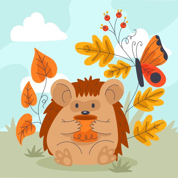 Ilustración plana para celebración de otoño