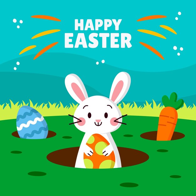 Ilustración plana para celebración de pascua