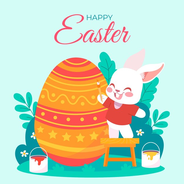 Ilustración plana para celebración de pascua