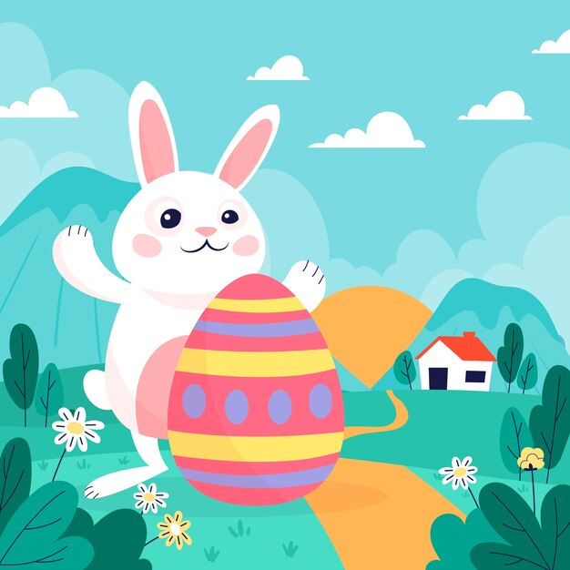 Ilustración plana para celebración de pascua
