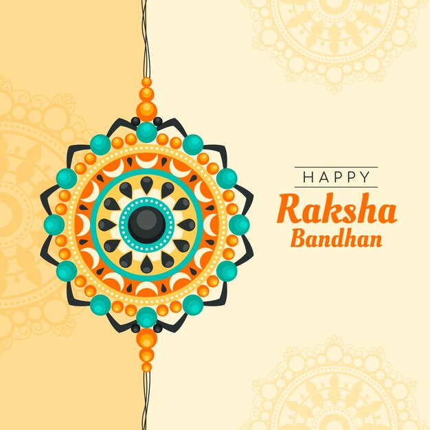 Ilustración plana para la celebración de raksha bandhan