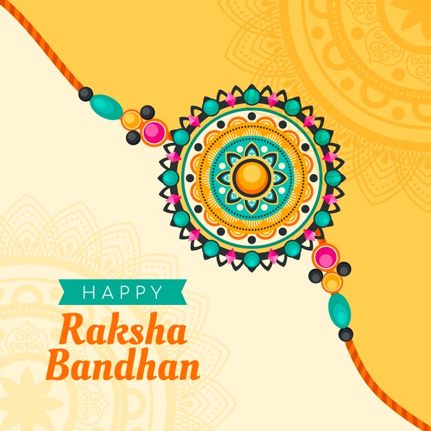 Ilustración plana para la celebración de raksha bandhan