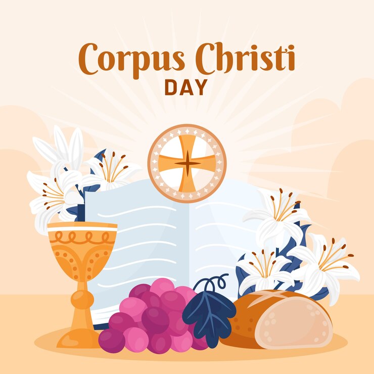 Vector gratuito ilustración plana para la celebración religiosa del corpus christi