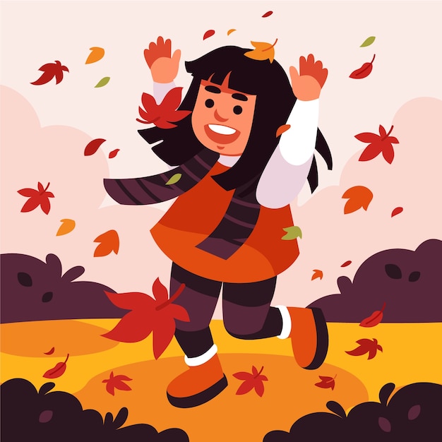 Ilustración plana para la celebración de la temporada de otoño