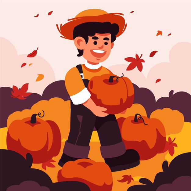 Ilustración plana para la celebración de la temporada de otoño