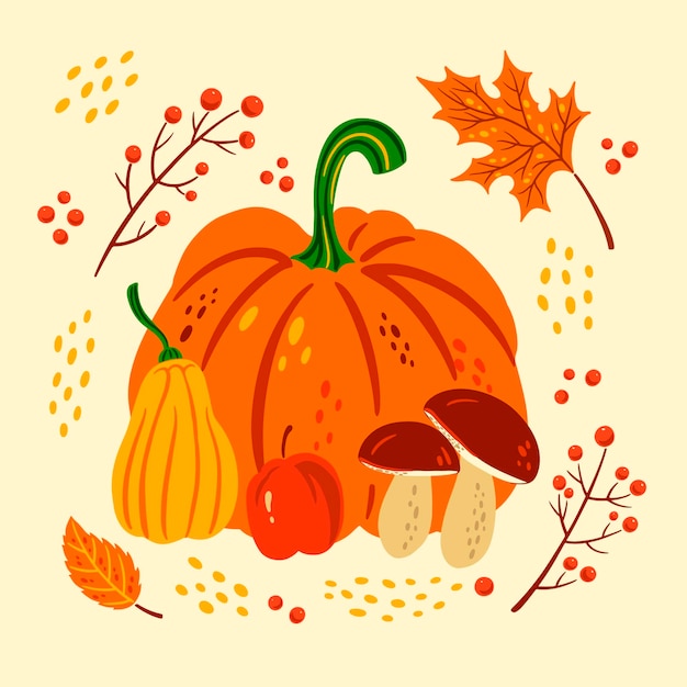 Vector gratuito ilustración plana para la celebración de la temporada de otoño
