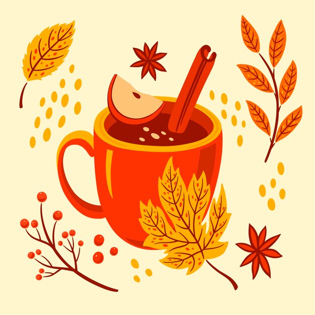 Ilustración plana para la celebración de la temporada de otoño