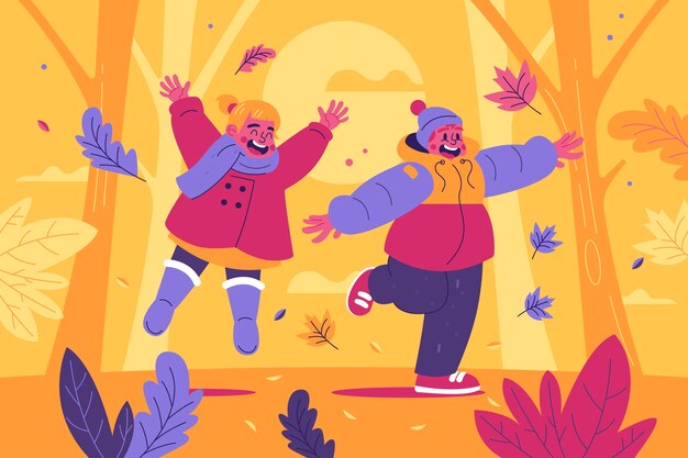 Ilustración plana para la celebración de la temporada de otoño